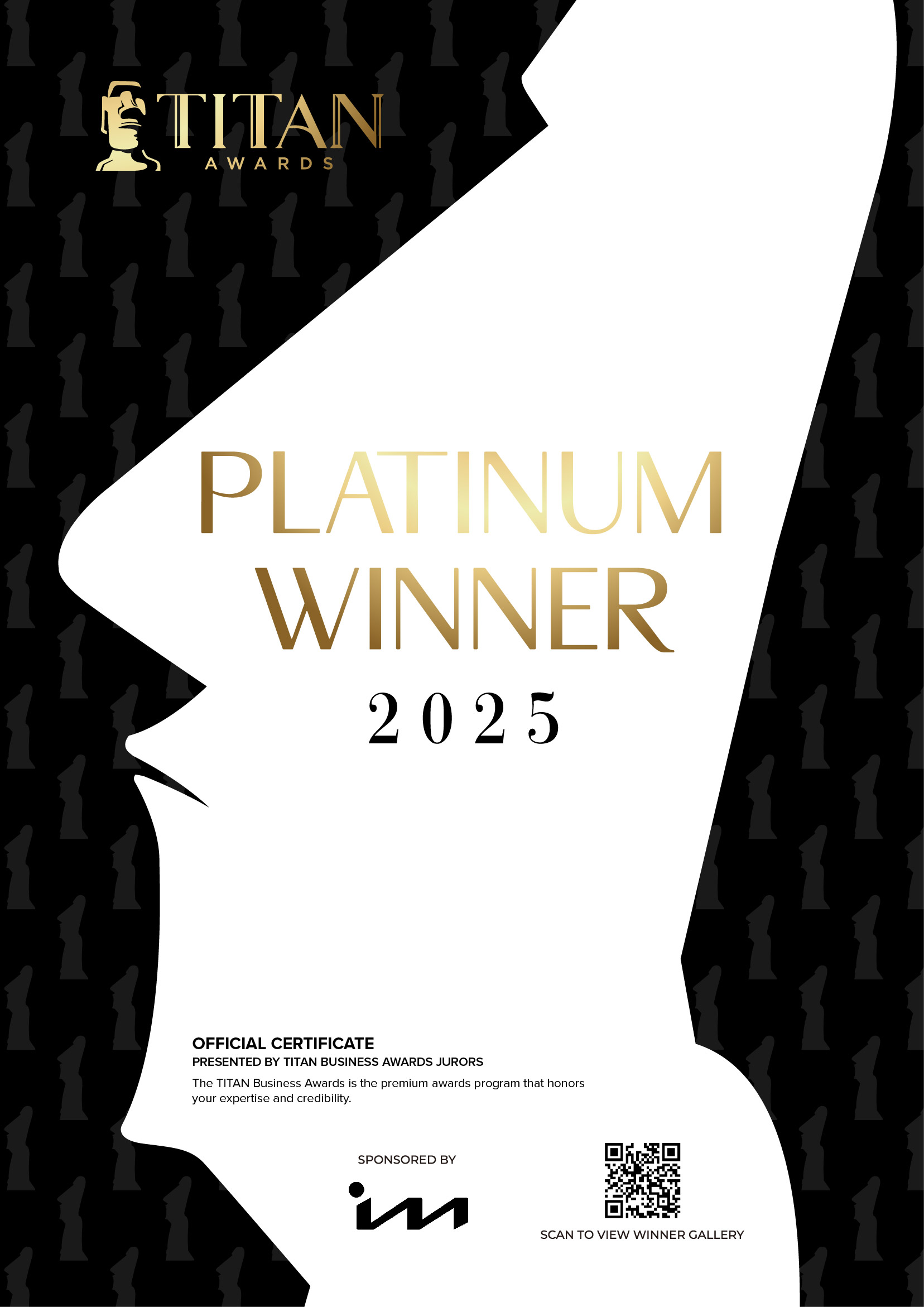 TITAN Business Awards Certificate