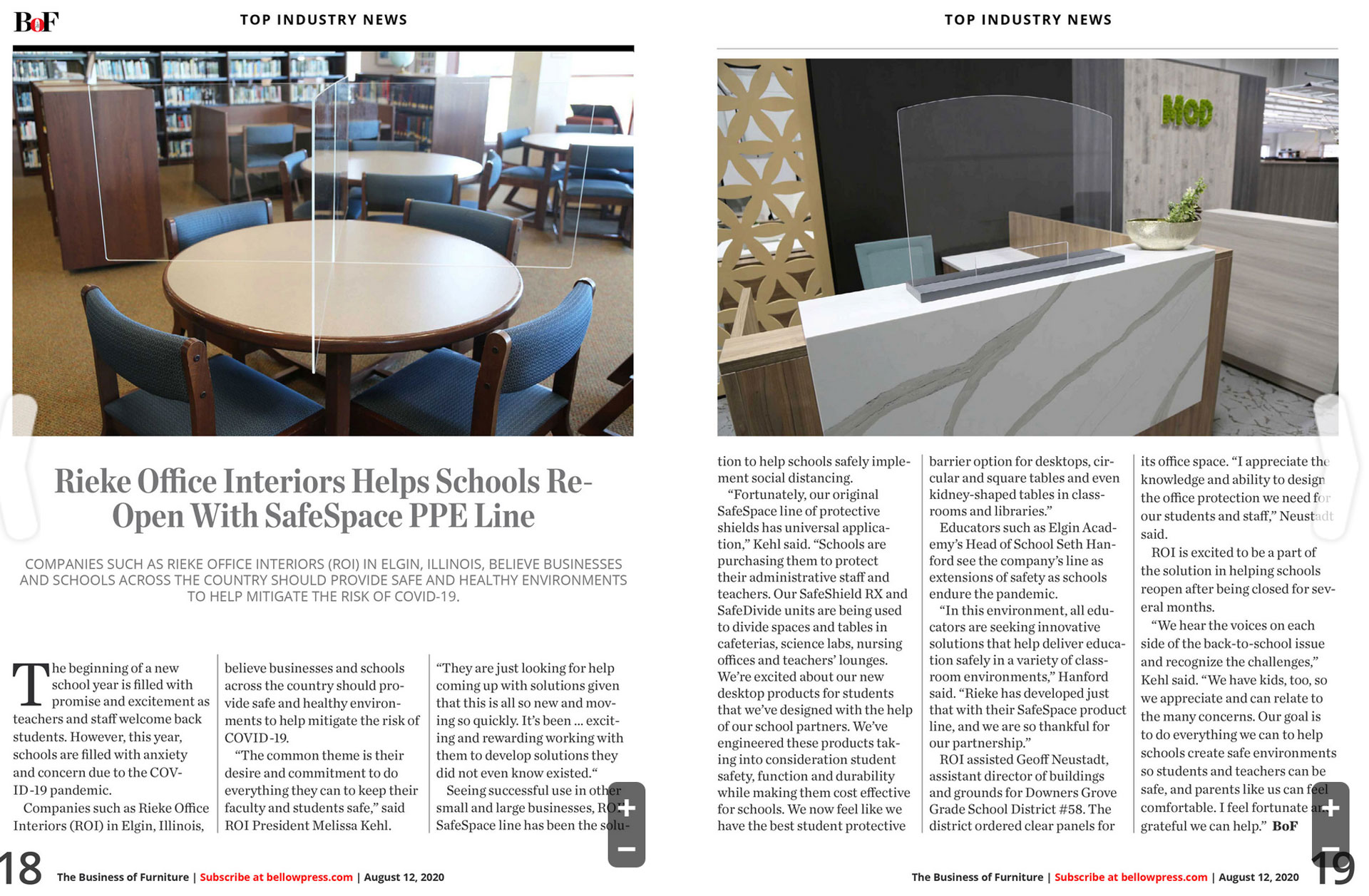 Rieke Office Interiors Creates New PPE Line For Workplaces