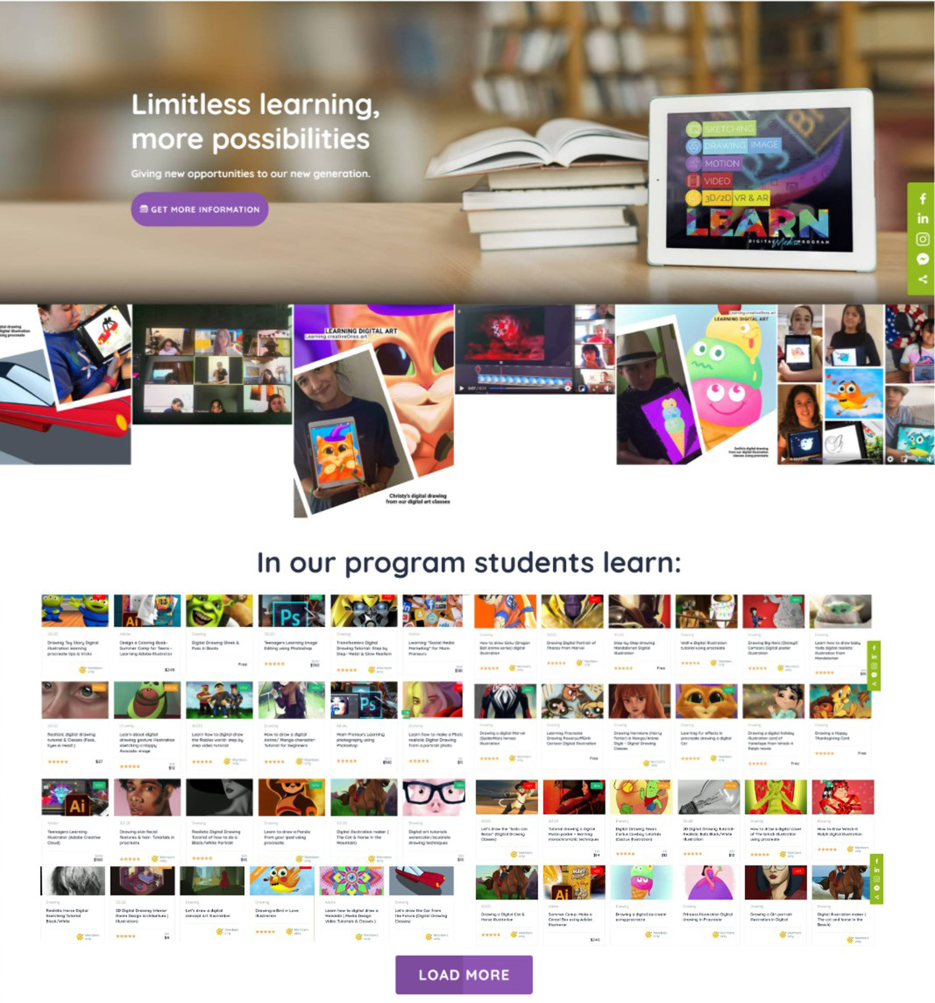 Digital  Art Multi-Media Classes Digital Learning Platform