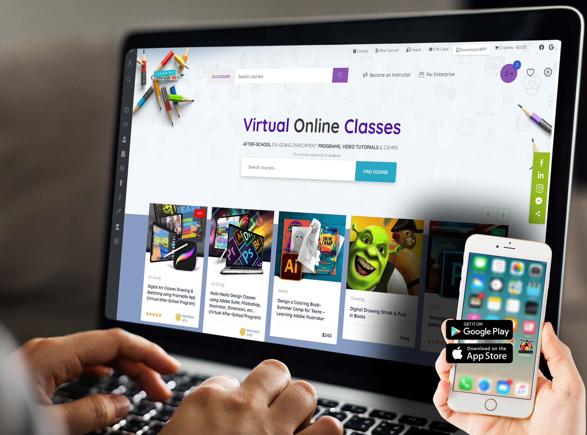 Digital  Art Multi-Media Classes Digital Learning Platform
