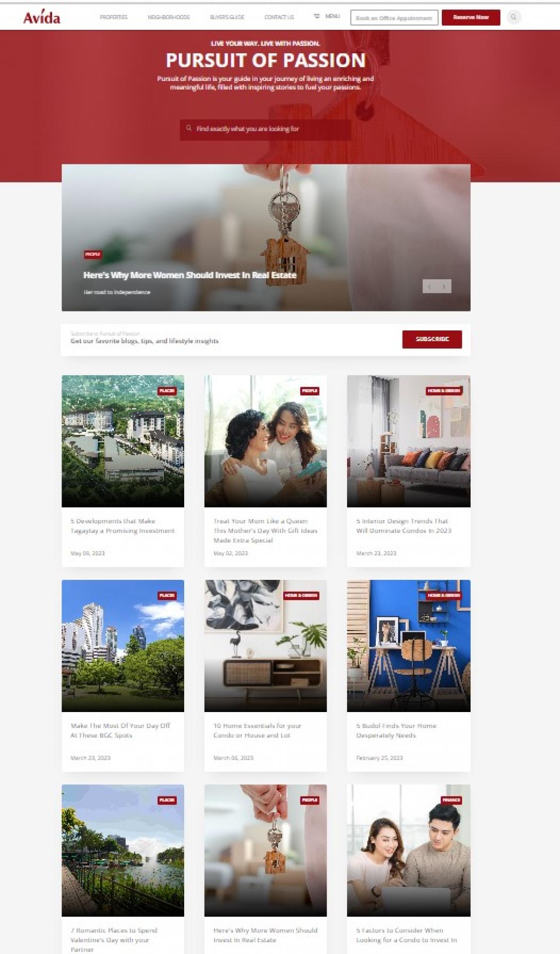 Avida Land Website