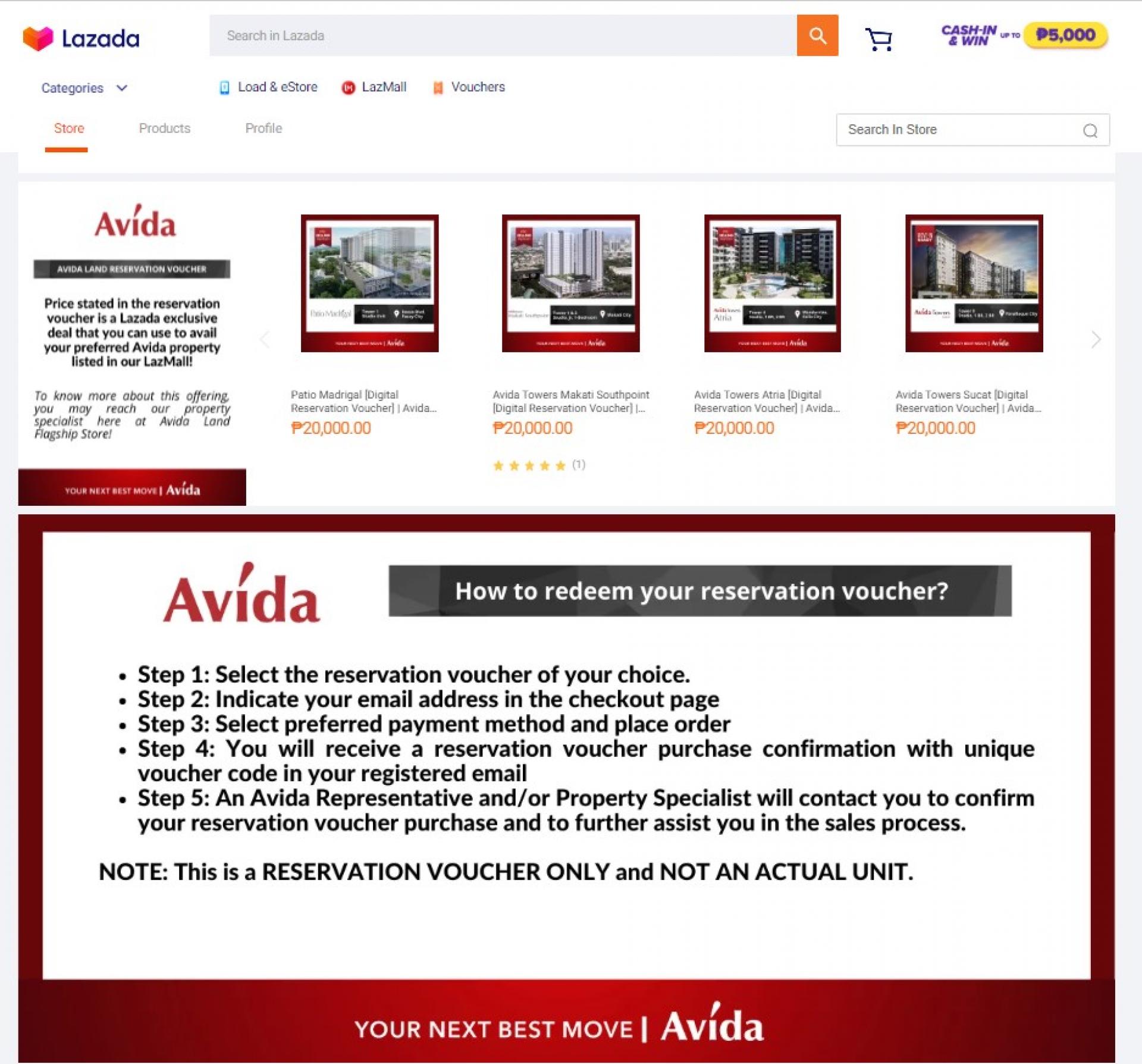Avida Land Flagship Store on Lazada 