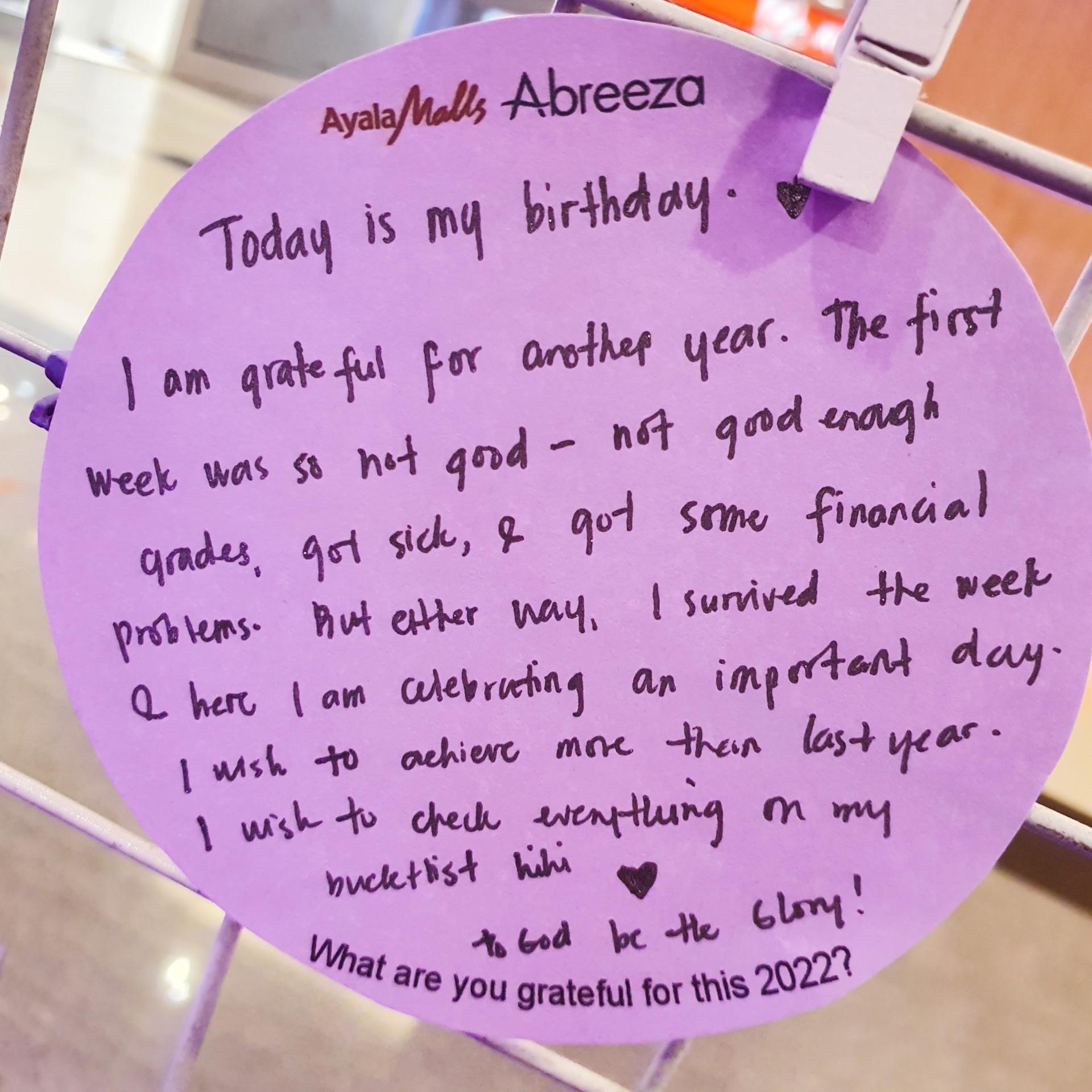 Ayala Malls Abreeza: Grateful Wall Year 2