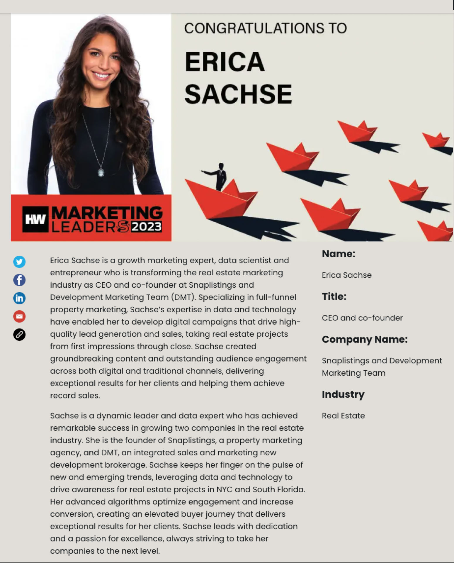 Erica Sachse: Redefining Real Estate Marketing with Visionary Leadership and Data-Driven Innovation