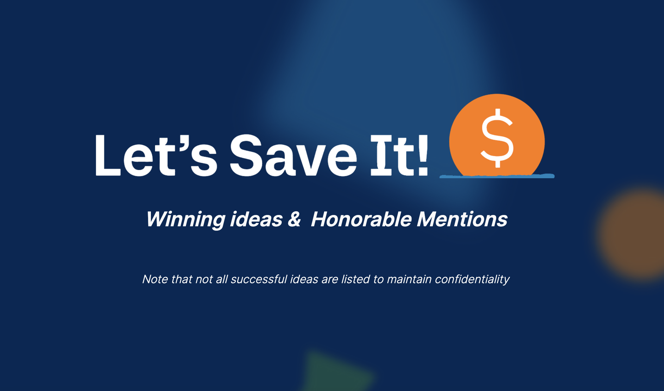 Let's Save It Program