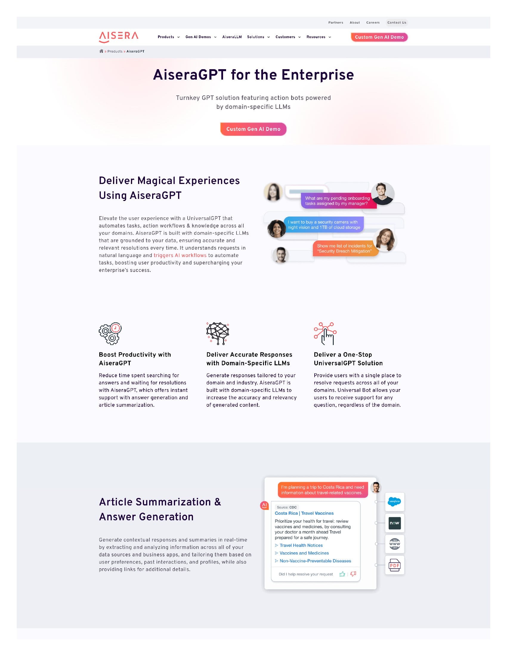 Aisera Generative AI Platform