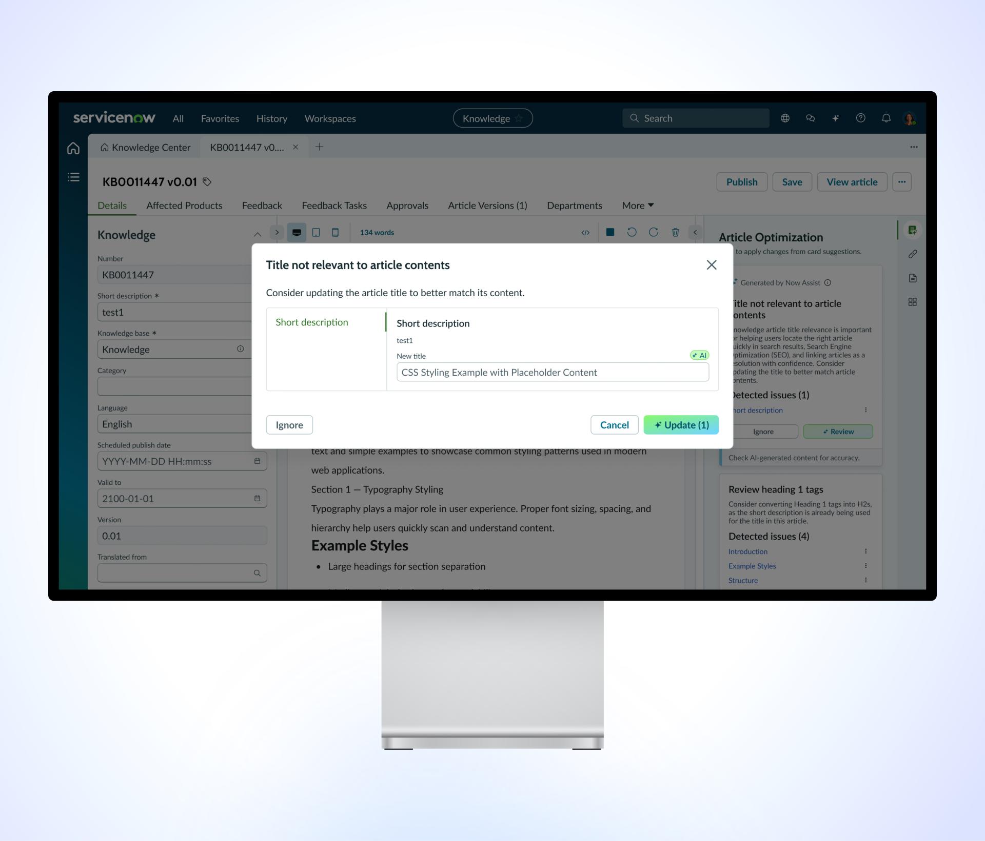 Article Optimization