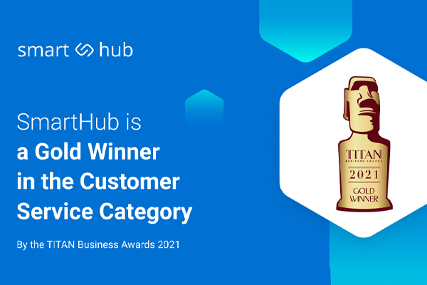 SmartHub featured as a Gold Winner in the Customer Service category by the TITAN Business Awards 2021